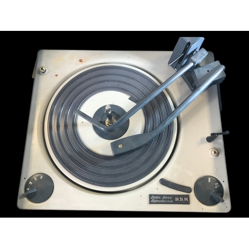 380 - A VINTAGE GARRARD TURNTABLE WITH A SUITCASE BSR RECORD PLAYER