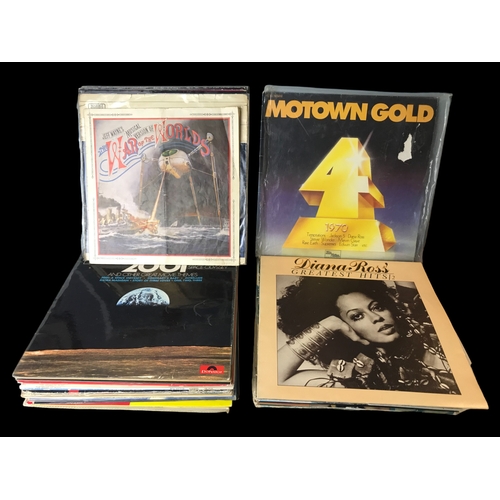 381 - A COLLECTION OF VINYL LP RECORDS INCLUDING: DIANA ROSS, MOWTOWN GOLD, LINDA RONSTADT AND MANY MORE