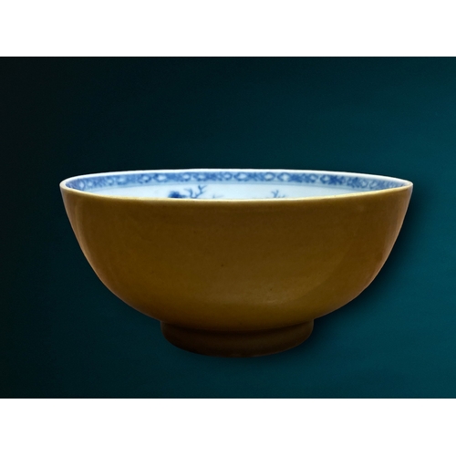 217 - A CHINESE KANGXI PERIOD, BLUE AND WHITE CAFE-AU-LAIT GLAZED LANDSCAPE BOWLS 
Nanking Cargo, 
CHRISTI... 