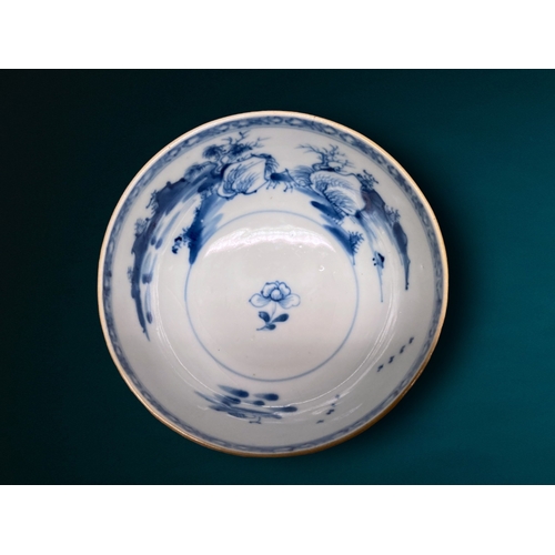 217 - A CHINESE KANGXI PERIOD, BLUE AND WHITE CAFE-AU-LAIT GLAZED LANDSCAPE BOWLS 
Nanking Cargo, 
CHRISTI... 