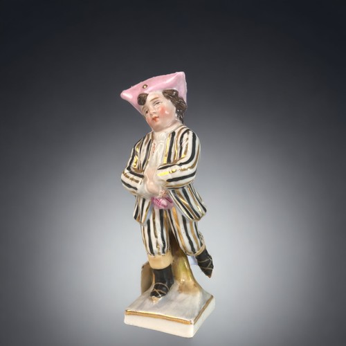 162 - FOUR 19TH CENTURY GERMAN PORCELAIN HAND-PAINTED FIGURES. 
TALLEST - 10.5CM