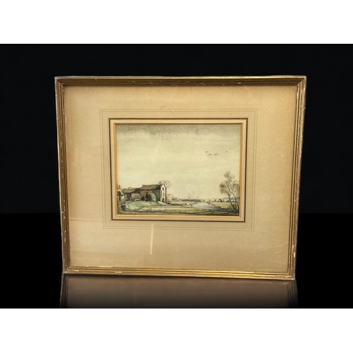 355 - AN EARLY 20TH CENTURY WATERCOLOUR.
SIGNED 'HESTER FLOOD', DEPICTING A RURAL LANDSCAPE.
49 X 41.5 (IN... 