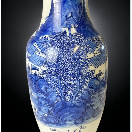 247 - A large 19th-century Chinese Celadon blue & white painted vase. 
57cm Tall