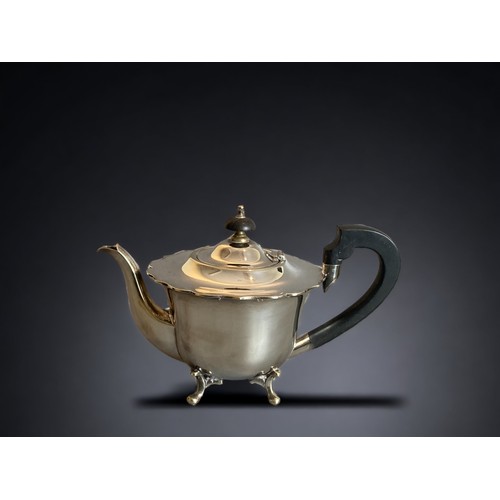 72 - A VICTORIAN W. TYLER SILVER PLATE TEAPOT. ELABORATELY ENGRAVED STYLISED PATTERN, TOGETHER WITH A J.B... 