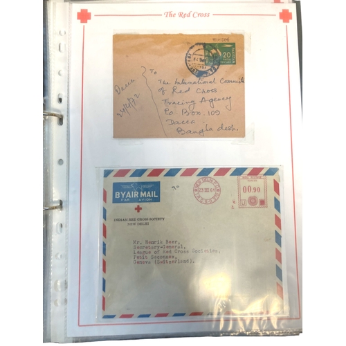 378 - A FOLDER CONTAINING MAINLY RED CROSS RELATED EPHEMERA & STAMPS. DATING MAINLY TO THE 1ST-HALF OF THE... 