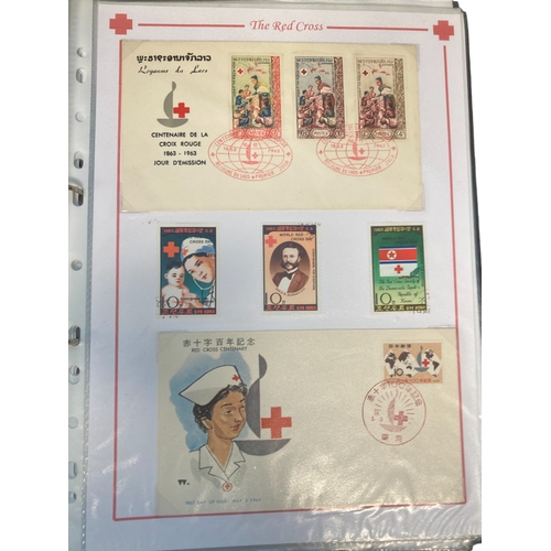 378 - A FOLDER CONTAINING MAINLY RED CROSS RELATED EPHEMERA & STAMPS. DATING MAINLY TO THE 1ST-HALF OF THE... 