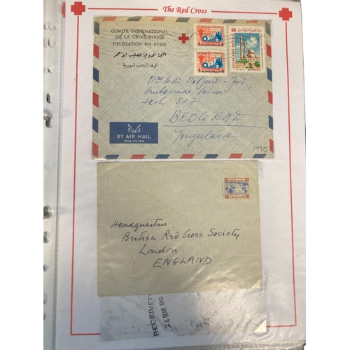 378 - A FOLDER CONTAINING MAINLY RED CROSS RELATED EPHEMERA & STAMPS. DATING MAINLY TO THE 1ST-HALF OF THE... 