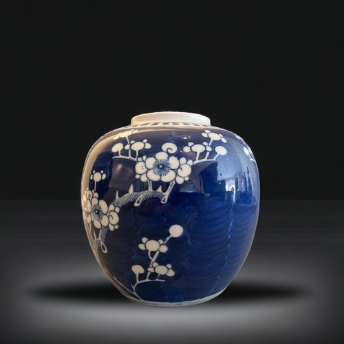 212 - A LARGE EARLY 20TH CENTURY CHINESE PORCELAIN 'PRUNUS' JAR. 
16.5 X 16 CM