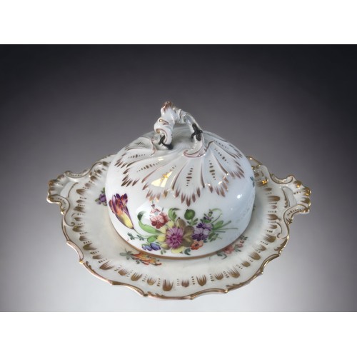 145 - A COLLECTION OF CONTINENTAL HAND PAINTED PORCELAIN. INCLUDING DRESDEN, ROSENTHAL AND A LARGE TUREEN ... 