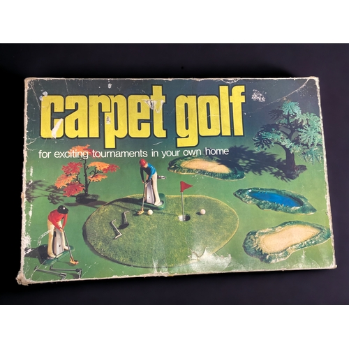 362 - TWO VINTAGE BOXED BOARD GAMES. INCLUDING TOUCHDOWN & CARPET GOLF.