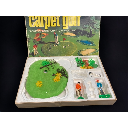 362 - TWO VINTAGE BOXED BOARD GAMES. INCLUDING TOUCHDOWN & CARPET GOLF.