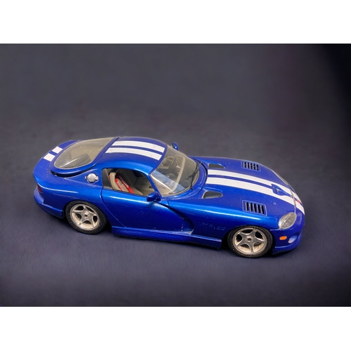 363 - TWO LARGE BURAGO MODEL CARS TOGETHER WITH A SIMILAR HASBRO FORD EXAMPLE.