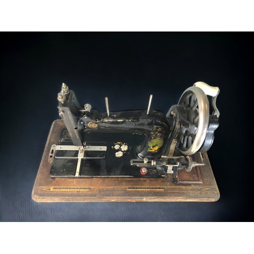 359 - FAUDELS ANTIQUE HANDCRANK SEWING MACHINE 1920'S