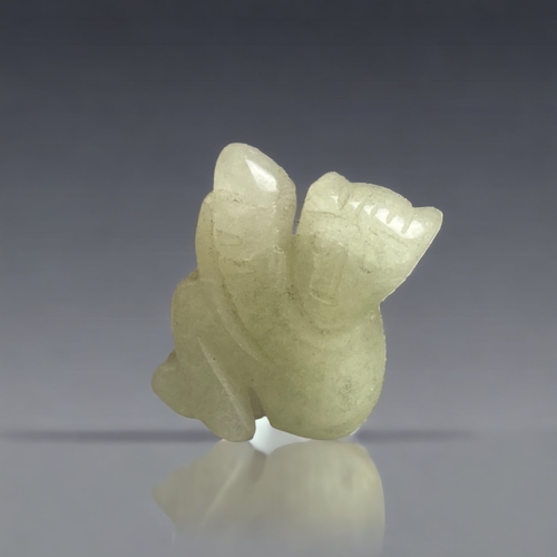 283 - TWO SMALL CHINESE CARVED RUSSET TYPE JADE PIXIU AND MONKEY.
MONKEY - 22 X 20 MM