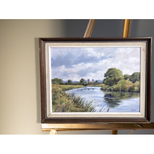 6 - A Deborah Poynton (British) Oil on board, depicting river landscape scene. 
Signed & Framed. 
48 x 3... 