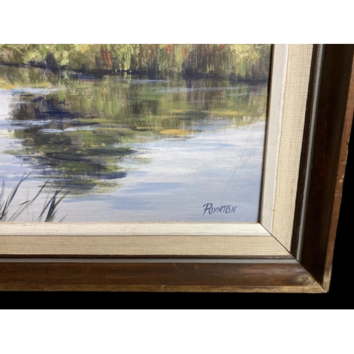 6 - A Deborah Poynton (British) Oil on board, depicting river landscape scene. 
Signed & Framed. 
48 x 3... 