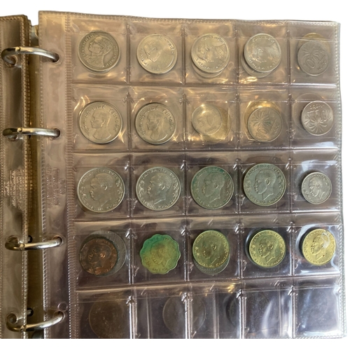 350 - THREE ALBUMS OF BRITISH & INTERNATIONAL COINS.