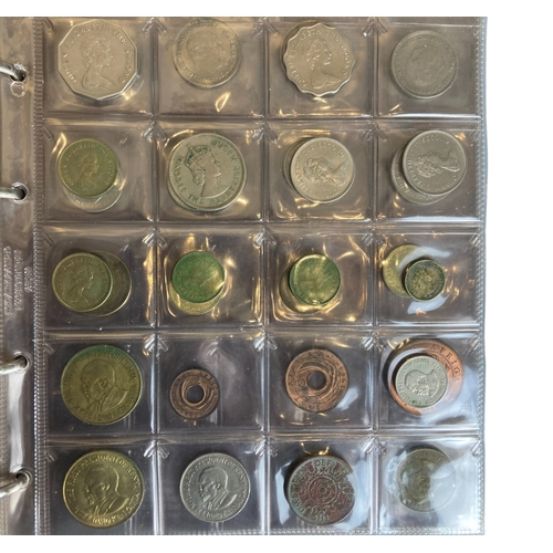 350 - THREE ALBUMS OF BRITISH & INTERNATIONAL COINS.