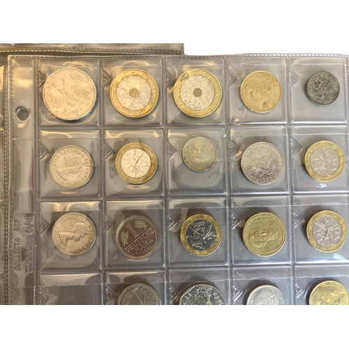 350 - THREE ALBUMS OF BRITISH & INTERNATIONAL COINS.