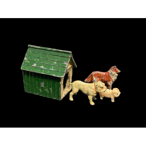 444 - A LARGE COLLECTION OF VINTAGE PAINTED CAST METAL FARMYARD ANIMALS.