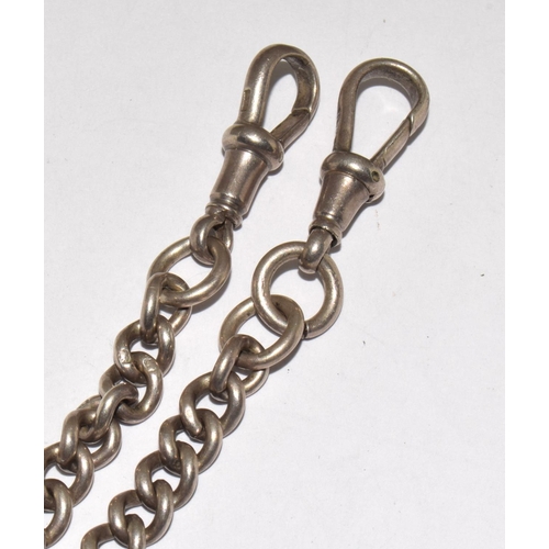 226 - 925 silver watch chain and fob all links individually H/M