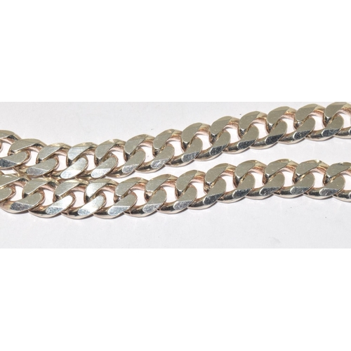 130 - 925 silver heavy flat link necklace 48cm long 58g