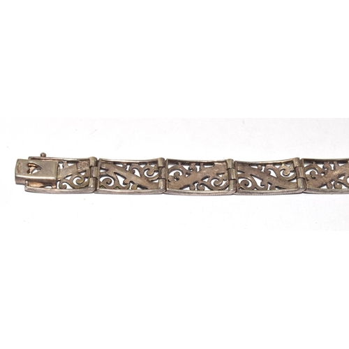 101 - 925 silver filigree Marcasite bracelet