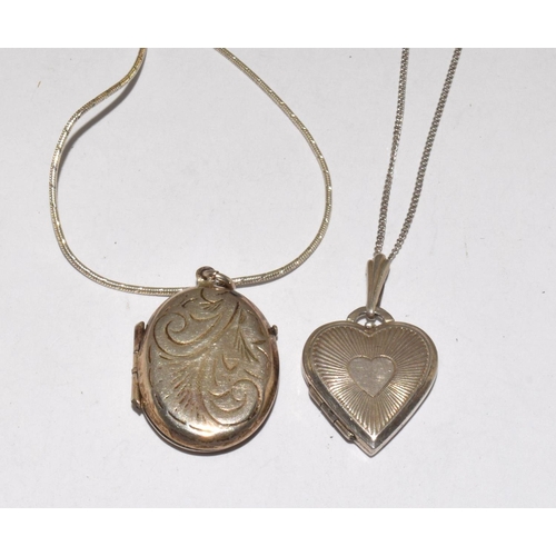 61 - 2 x 925 silver locket necklaces