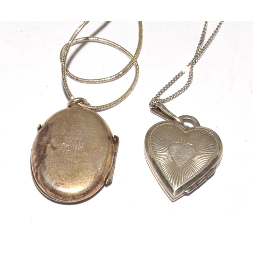 61 - 2 x 925 silver locket necklaces