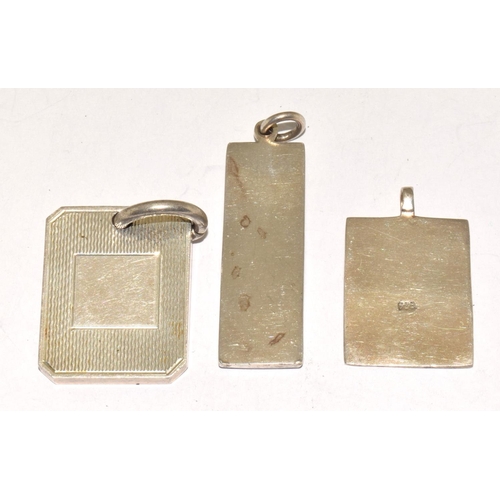 183 - 3 x 925 silver ingot pendants