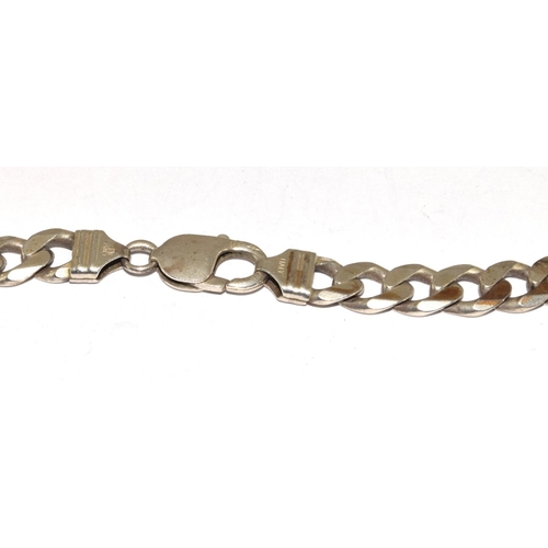 89 - 925 silver heavy flat link neck chain 52cm 65g