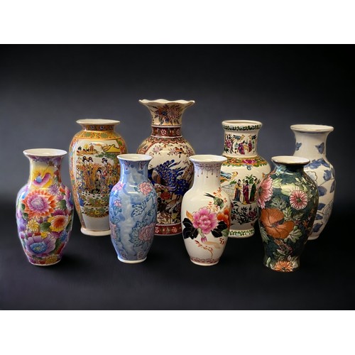 284 - A COLLECTION OF EIGHT CHINESE PORCELAIN VASES.
20TH-CENTURY.