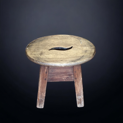 2 - AN OAK ARTS & CRAFTS STOOL.