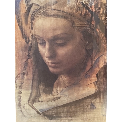 17 - A SIGNED PIETRO ANNIGONI PRINT OF 'ROSELLA'. TOGETHER WITH ONE OTHER PORTRAIT.