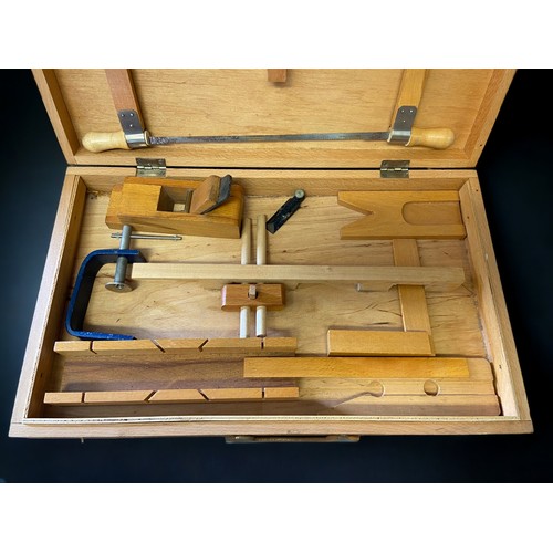 374 - A VINTAGE USSR MADE CHILDS WOODWORKING TOOL KIT.