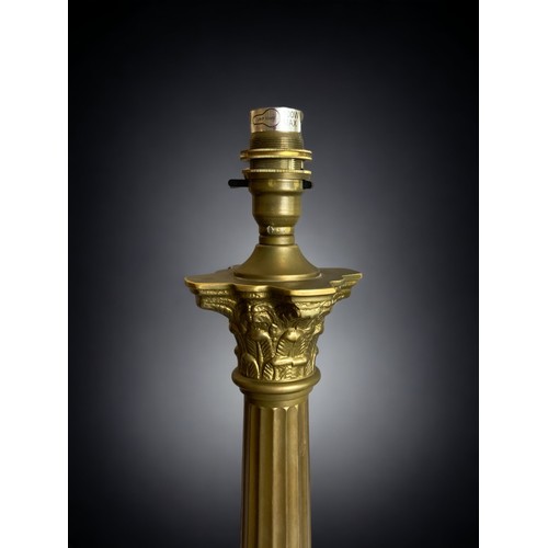 397 - A VINTAGE LAURA ASHLEYBRASS CORINTHIAN COLUMN TABLE LAMP