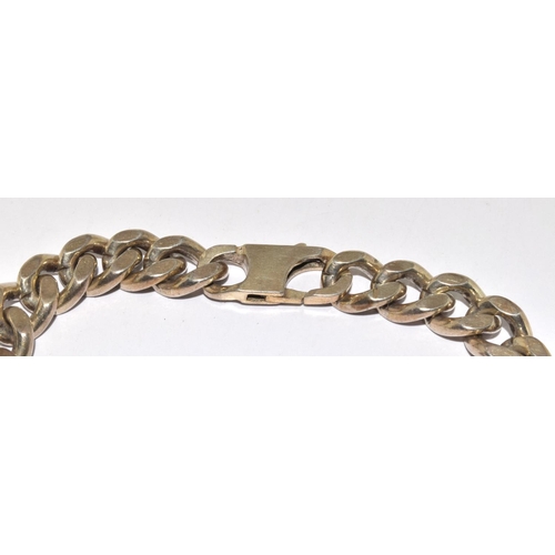 164 - 925 silver heavy chain link bracelet 63g