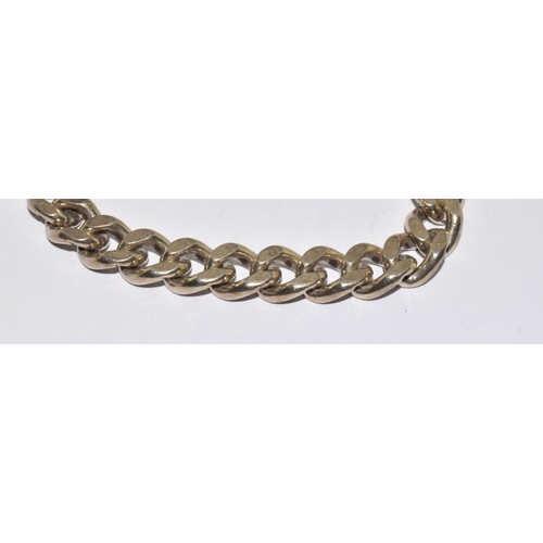 164 - 925 silver heavy chain link bracelet 63g