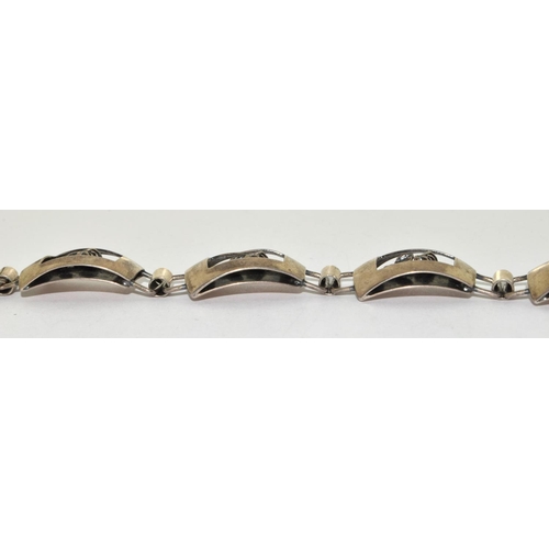 168 - 925 silver embossed Rose bracelet