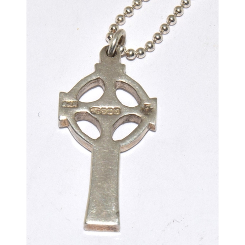 69 - 925 silver Celtic cross pendant necklace