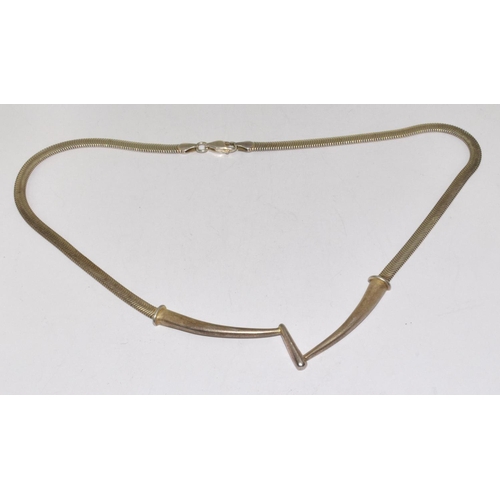 29 - 925 silver designer flat snake link necklace