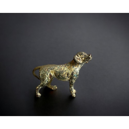 122 - A 19TH C MINITURE BRONZE FOLDING TRIPOD TABLE, A COLD PAINTED BRONZE DOG, A JOHN BULL DOOR KNOCKER, ... 