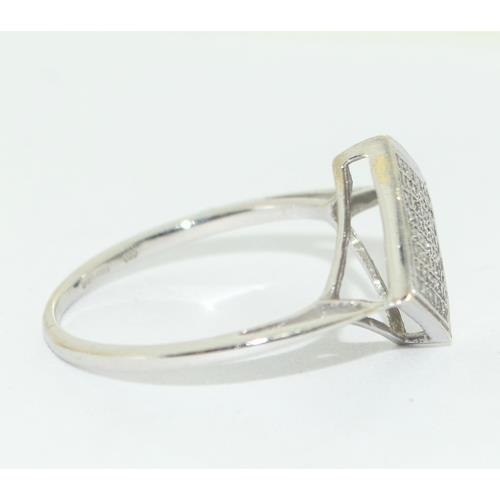 235 - 9ct white gold ladies Diamond set in a diamond shape ring size N