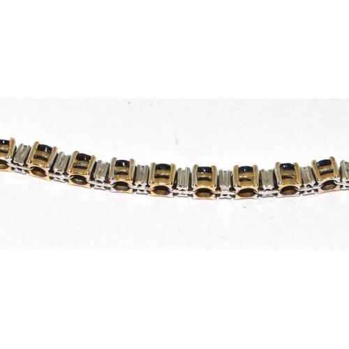 239 - 9ct gold Diamond and Sapphire Tennis bracelet 11g