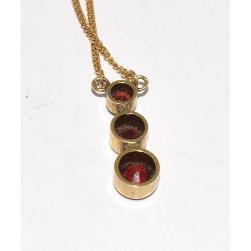 2 - 9ct gold ladies Garnet pendant necklace