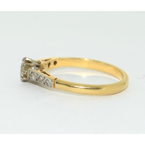 268 - 18ct gold ladies Diamond solitaire ring approx 0.25ct size M