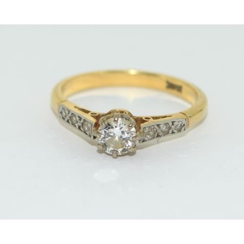 268 - 18ct gold ladies Diamond solitaire ring approx 0.25ct size M