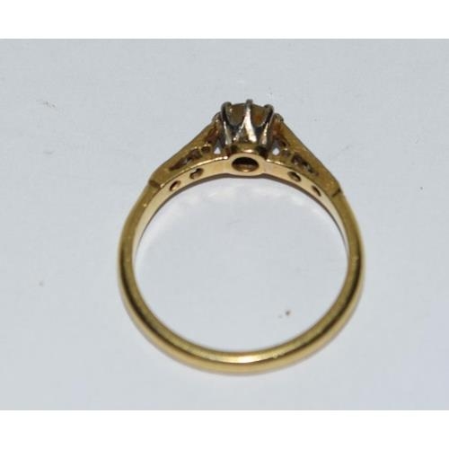 268 - 18ct gold ladies Diamond solitaire ring approx 0.25ct size M