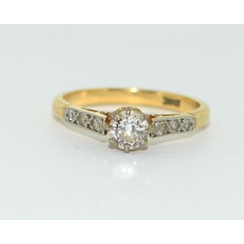 268 - 18ct gold ladies Diamond solitaire ring approx 0.25ct size M