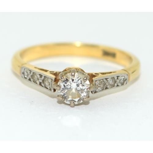 268 - 18ct gold ladies Diamond solitaire ring approx 0.25ct size M